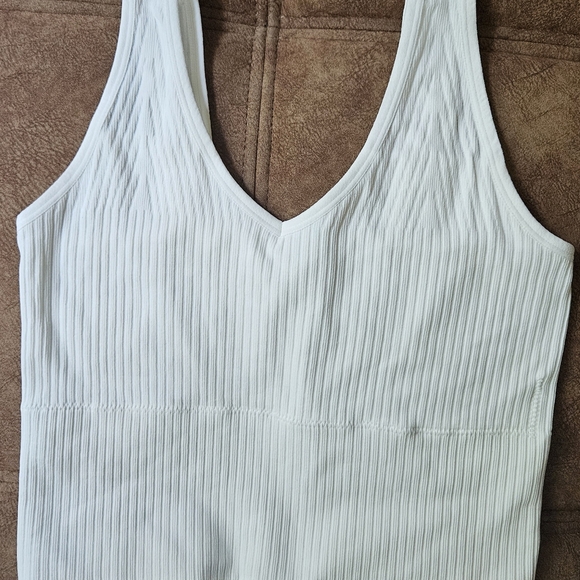 White Ribbed Tank Top - Picture 1 of 2